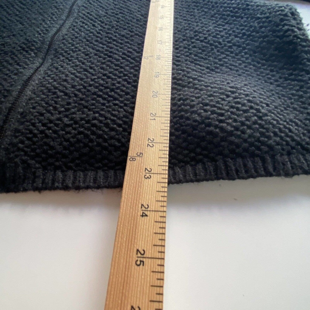 Chico Sweater Size O Small Black Waffle Knit Cardigan 3/4 Cuff Sleeves Full Zip - Picture 4 of 8